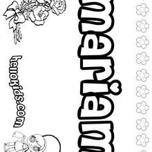Mariam - Coloring page - NAME coloring pages - GIRLS NAME coloring pages - M names for girls coloring posters