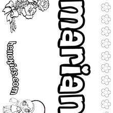 Marian - Coloring page - NAME coloring pages - GIRLS NAME coloring pages - M names for girls coloring posters