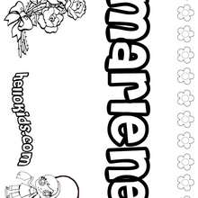 Marlene - Coloring page - NAME coloring pages - GIRLS NAME coloring pages - M names for girls coloring posters