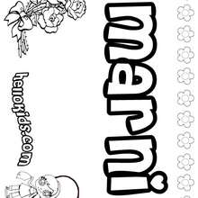 Marni - Coloring page - NAME coloring pages - GIRLS NAME coloring pages - M names for girls coloring posters