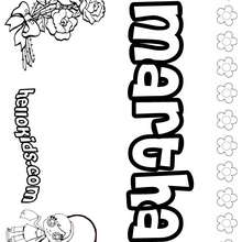 Martha - Coloring page - NAME coloring pages - GIRLS NAME coloring pages - M names for girls coloring posters