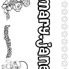 Mary-Jane - Coloring page - NAME coloring pages - GIRLS NAME coloring pages - M names for girls coloring posters