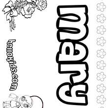 Mary - Coloring page - NAME coloring pages - GIRLS NAME coloring pages - M names for girls coloring posters