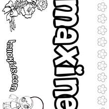 Maxine - Coloring page - NAME coloring pages - GIRLS NAME coloring pages - M names for girls coloring posters