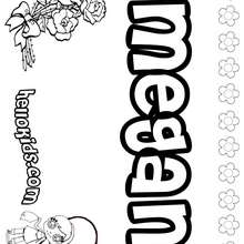 Megan - Coloring page - NAME coloring pages - GIRLS NAME coloring pages - M names for girls coloring posters