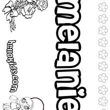 Melanie - Coloring page - NAME coloring pages - GIRLS NAME coloring pages - M names for girls coloring posters