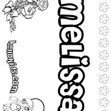 Melissa - Coloring page - NAME coloring pages - GIRLS NAME coloring pages - M names for girls coloring posters