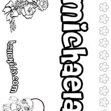 Michaela - Coloring page - NAME coloring pages - GIRLS NAME coloring pages - M names for girls coloring posters