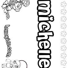 Michelle - Coloring page - NAME coloring pages - GIRLS NAME coloring pages - M names for girls coloring posters