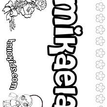 Mikaela - Coloring page - NAME coloring pages - GIRLS NAME coloring pages - M names for girls coloring posters