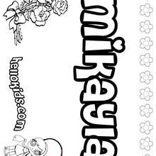 Mikayla - Coloring page - NAME coloring pages - GIRLS NAME coloring pages - M names for girls coloring posters