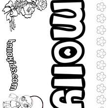 Molly - Coloring page - NAME coloring pages - GIRLS NAME coloring pages - M names for girls coloring posters