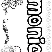 Monic - Coloring page - NAME coloring pages - GIRLS NAME coloring pages - M names for girls coloring posters