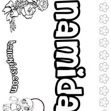 Namida - Coloring page - NAME coloring pages - GIRLS NAME coloring pages - N names for girls coloring posters