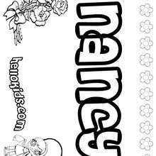 Nancy - Coloring page - NAME coloring pages - GIRLS NAME coloring pages - N names for girls coloring posters