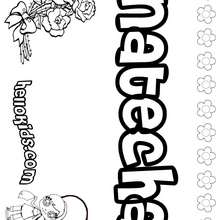 Natecha - Coloring page - NAME coloring pages - GIRLS NAME coloring pages - N names for girls coloring posters