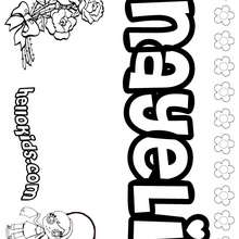 Nayeli - Coloring page - NAME coloring pages - GIRLS NAME coloring pages - N names for girls coloring posters