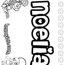 Noelia - Coloring page - NAME coloring pages - GIRLS NAME coloring pages - N names for girls coloring posters