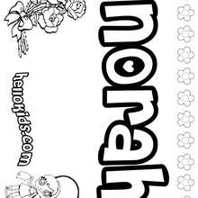 Norah - Coloring page - NAME coloring pages - GIRLS NAME coloring pages - N names for girls coloring posters