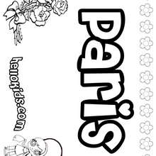 Paris - Coloring page - NAME coloring pages - GIRLS NAME coloring pages - O, P, Q names fo girls posters