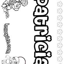 Patricia - Coloring page - NAME coloring pages - GIRLS NAME coloring pages - O, P, Q names fo girls posters