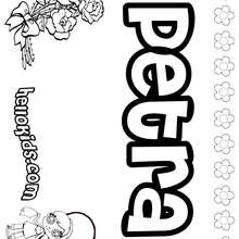 Petra - Coloring page - NAME coloring pages - GIRLS NAME coloring pages - O, P, Q names fo girls posters