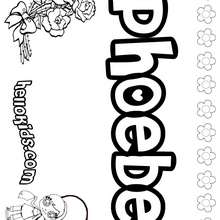 Phoebe - Coloring page - NAME coloring pages - GIRLS NAME coloring pages - O, P, Q names fo girls posters