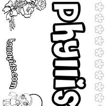 Phyllis - Coloring page - NAME coloring pages - GIRLS NAME coloring pages - O, P, Q names fo girls posters