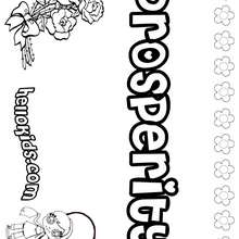 Prosperity - Coloring page - NAME coloring pages - GIRLS NAME coloring pages - O, P, Q names fo girls posters