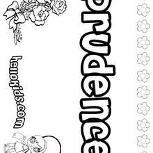 Prudence - Coloring page - NAME coloring pages - GIRLS NAME coloring pages - O, P, Q names fo girls posters