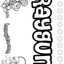 Raygun - Coloring page - NAME coloring pages - GIRLS NAME coloring pages - R names for girls coloring posters