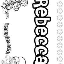 Rebecca - Coloring page - NAME coloring pages - GIRLS NAME coloring pages - R names for girls coloring posters