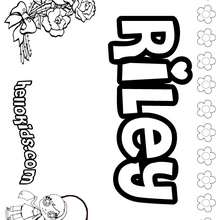 Riley - Coloring page - NAME coloring pages - GIRLS NAME coloring pages - R names for girls coloring posters