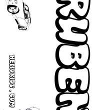 Ruben - Coloring page - NAME coloring pages - BOYS NAME coloring pages - Boys names starting with R or S coloring posters
