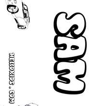 Sam - Coloring page - NAME coloring pages - BOYS NAME coloring pages - Boys names starting with R or S coloring posters