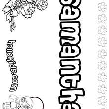 Samantha - Coloring page - NAME coloring pages - GIRLS NAME coloring pages - S girls names coloring posters
