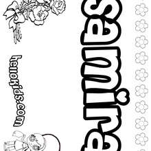 Samira - Coloring page - NAME coloring pages - GIRLS NAME coloring pages - S girls names coloring posters