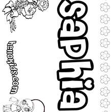 Saphia - Coloring page - NAME coloring pages - GIRLS NAME coloring pages - S girls names coloring posters