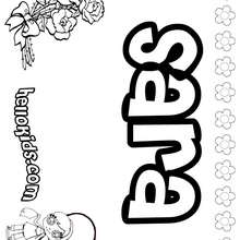 Sara - Coloring page - NAME coloring pages - GIRLS NAME coloring pages - S girls names coloring posters