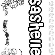 Sashelle - Coloring page - NAME coloring pages - GIRLS NAME coloring pages - S girls names coloring posters