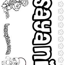 Sayani - Coloring page - NAME coloring pages - GIRLS NAME coloring pages - S girls names coloring posters
