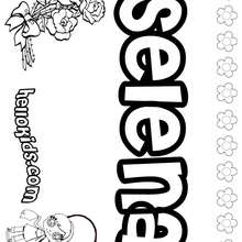 Selena - Coloring page - NAME coloring pages - GIRLS NAME coloring pages - S girls names coloring posters