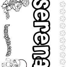 Serena - Coloring page - NAME coloring pages - GIRLS NAME coloring pages - S girls names coloring posters
