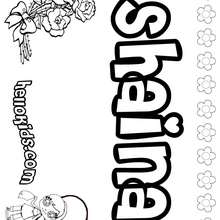 Shaina - Coloring page - NAME coloring pages - GIRLS NAME coloring pages - S girls names coloring posters