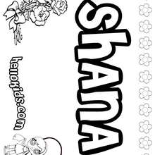 Shana - Coloring page - NAME coloring pages - GIRLS NAME coloring pages - S girls names coloring posters
