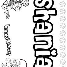 Shania - Coloring page - NAME coloring pages - GIRLS NAME coloring pages - S girls names coloring posters