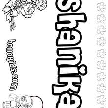 Shanika - Coloring page - NAME coloring pages - GIRLS NAME coloring pages - S girls names coloring posters
