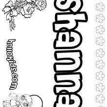 Shanna - Coloring page - NAME coloring pages - GIRLS NAME coloring pages - S girls names coloring posters