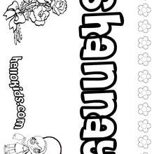 Shannay - Coloring page - NAME coloring pages - GIRLS NAME coloring pages - S girls names coloring posters