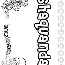 Shaquanda - Coloring page - NAME coloring pages - GIRLS NAME coloring pages - S girls names coloring posters